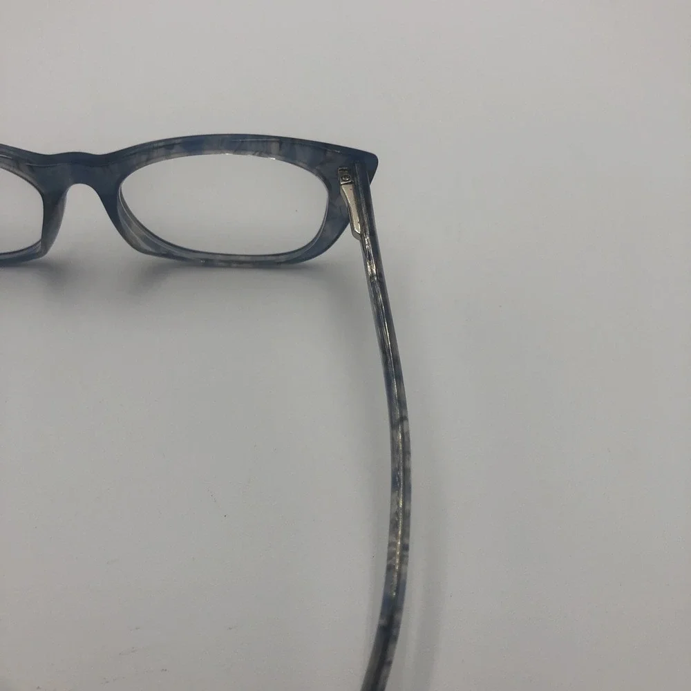 Womens Eye Glasses Frames Blue Tortoise Cat Eye Marbled Swirl Preowned With Case